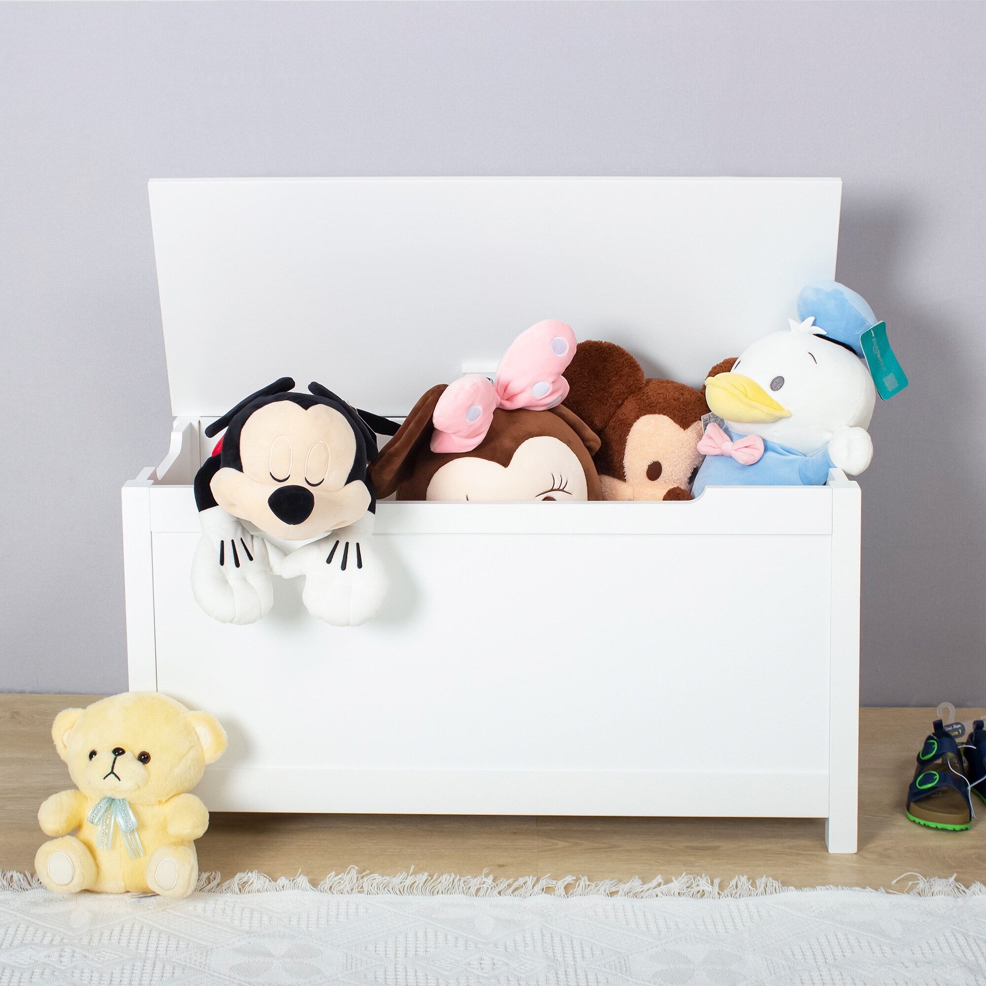 Wooden Kids Toy Storage Box with Flip Top Lid White Bed Bath Beyond 39916138